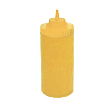 Winco PSW-32Y Squeeze Bottle, 32 oz Wide Mouth, BPA-Free Yellow Plastic, Single Tip - 6/Pack | 0" Wide