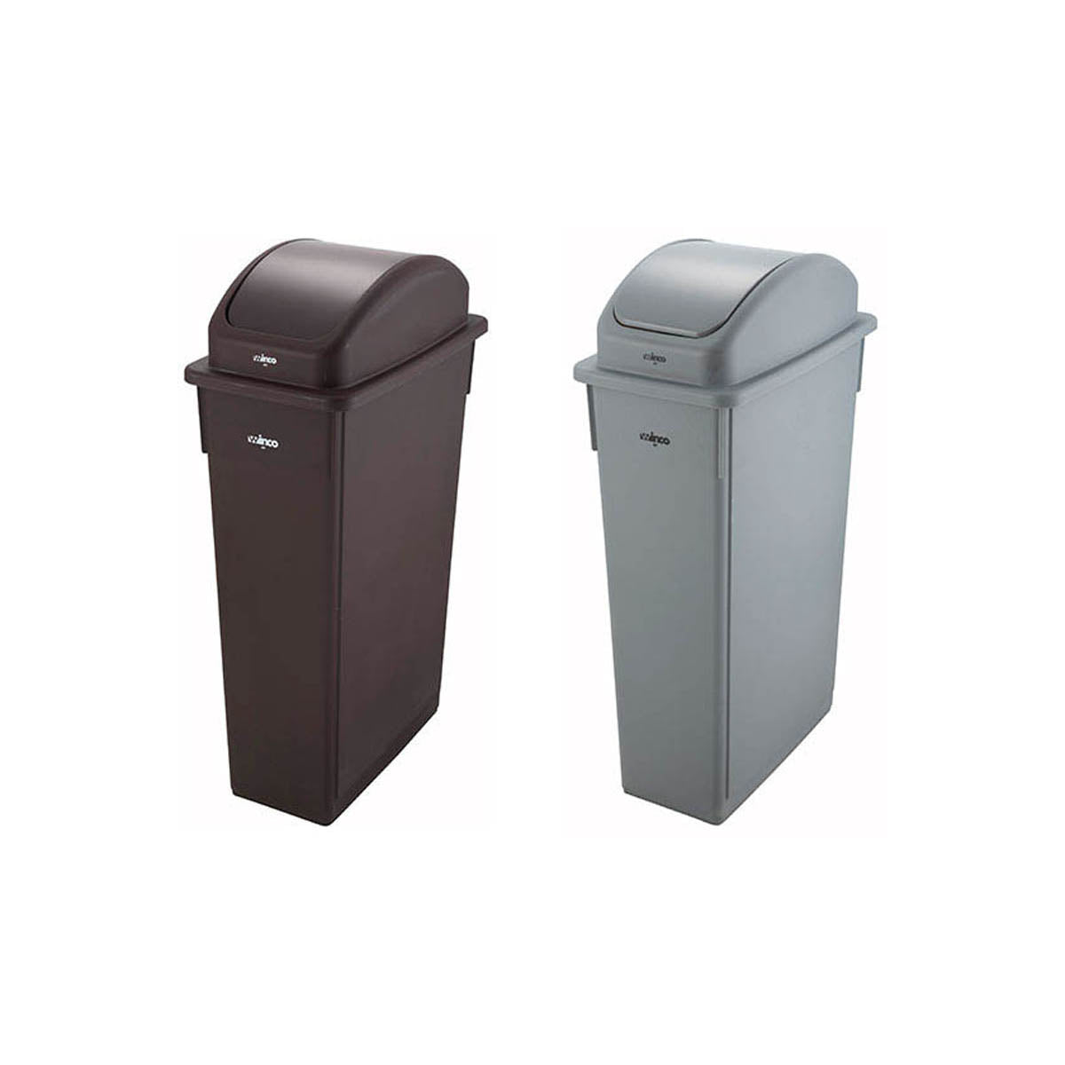 Winco PTC-23K Slender Rectangular Trash Can, 23 Gallon (20"L x 10-7/8"W x 29-7/8"H), Black HDPE | 20 - 29 gallon