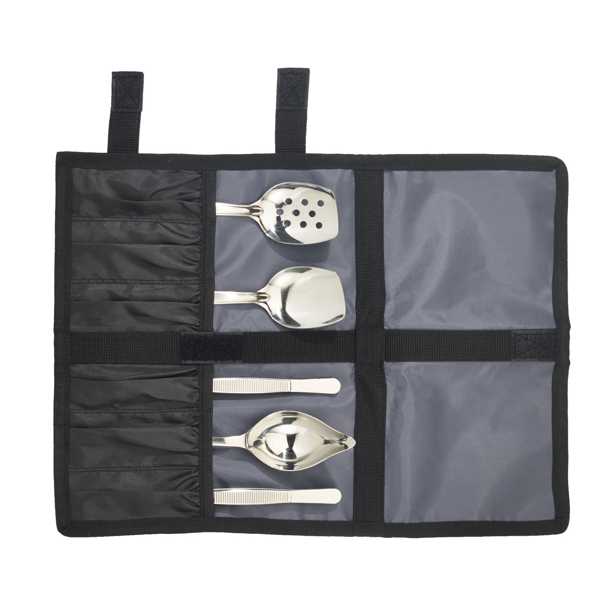 Winco PTK-6SET 6-Piece Plating Tools Set, 8" Stainless Steel Spoons & Tongs, Dishwasher Safe