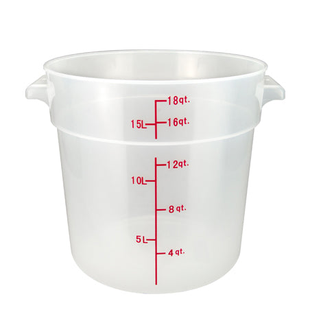Winco PTRC-18 18 Qt. Round Translucent Food Storage Container | 13 - 18 qt capacity