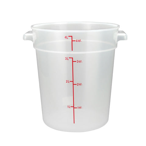 Winco PTRC-4 4 Qt. Round Translucent Food Storage Container | 3 - 6 qt capacity