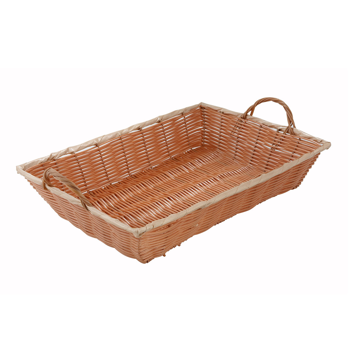 Winco PWBN-16B Rectangular Woven Basket, 16" X 11" X 3"H