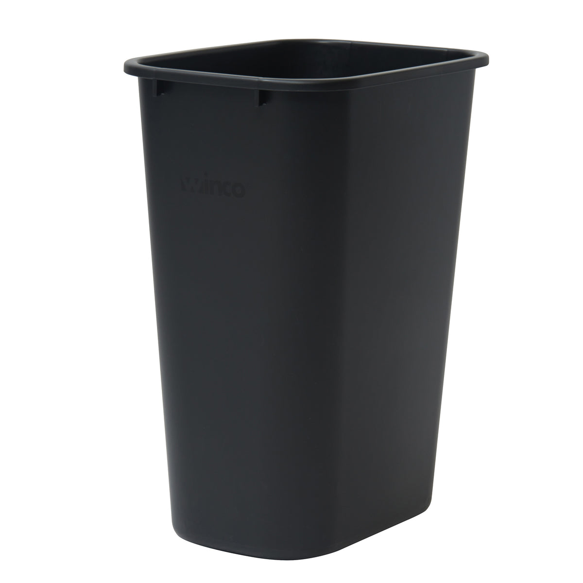 Winco PWR-41K Wastebasket, 41 qt., 15-1/4"W X 11"D X 19-5/8"H, Rectangular, Black | 41 qt = 10-1/4 gal