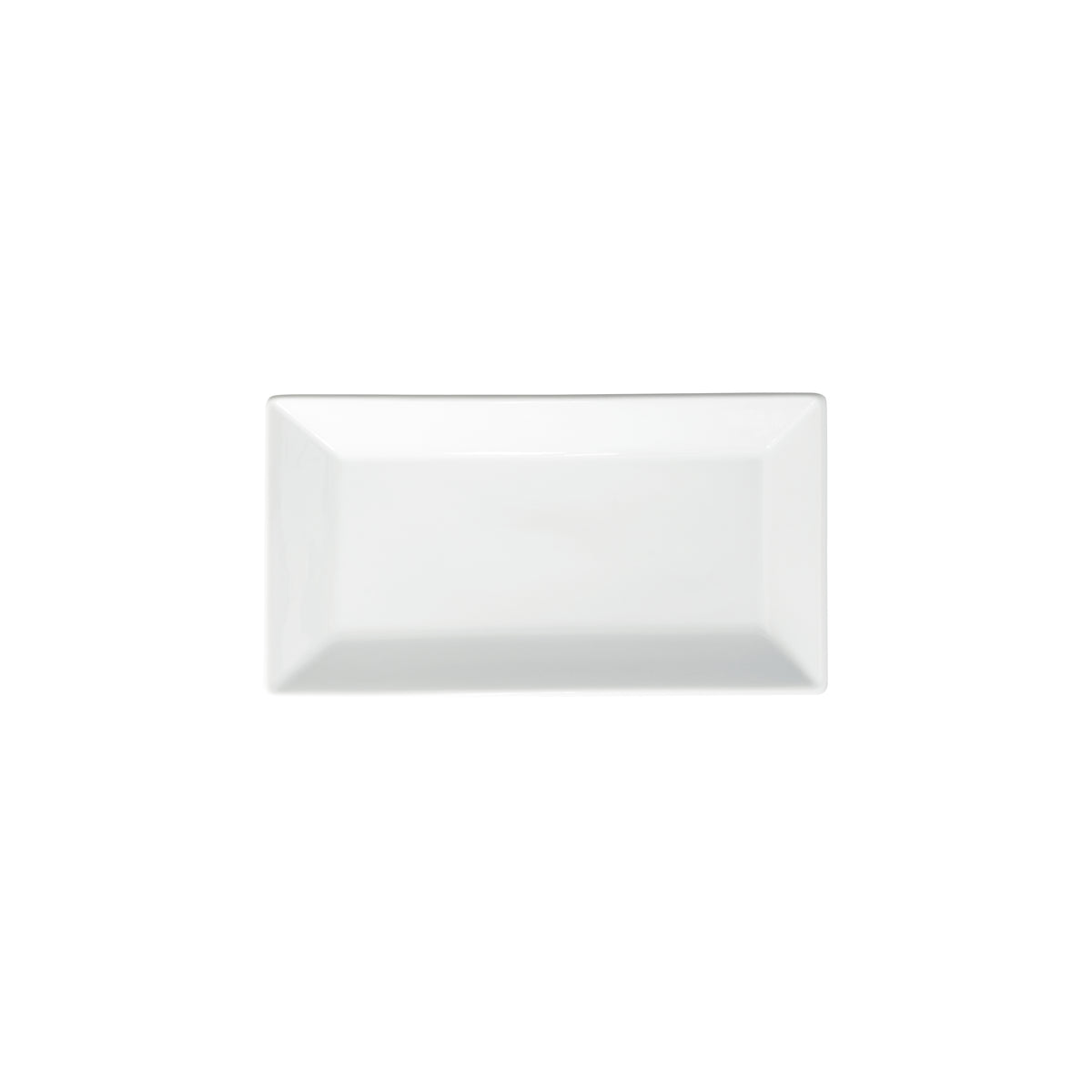 Winco RPR-10 Royalsquare Rectangular Porcelain Platter, 10"L x 5-1/2"W x 3/4"H, White Finish - 1 Dozen