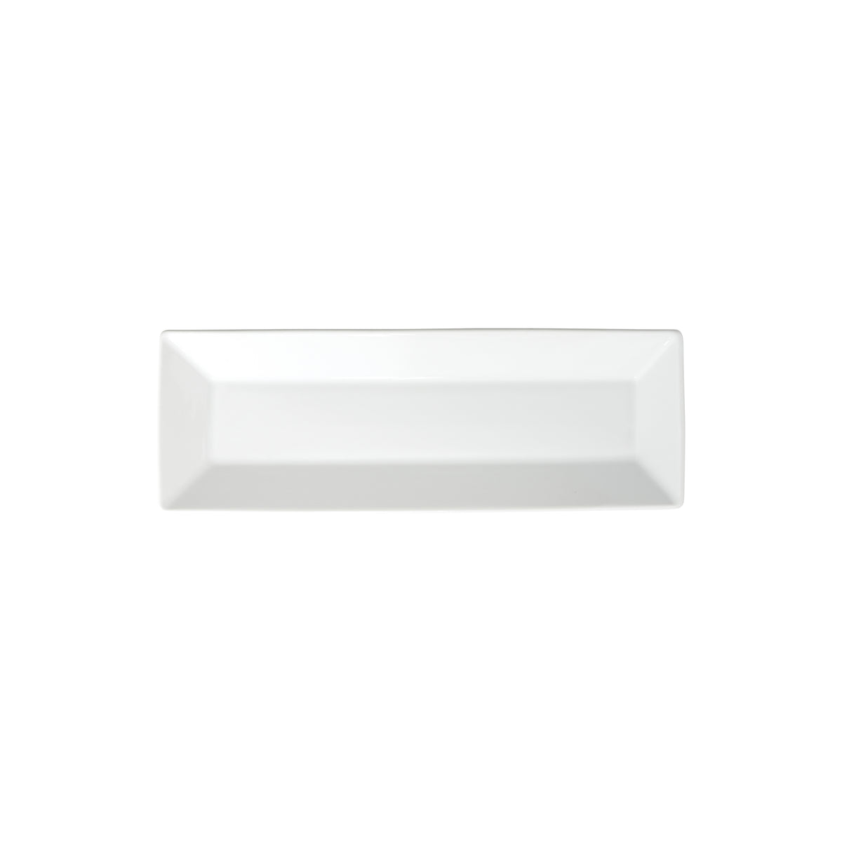 Winco RPR-12 Royalsquare Porcelain Platter, 12" L x 4" W x 3/4" H Rectangular White - 1 Dozen