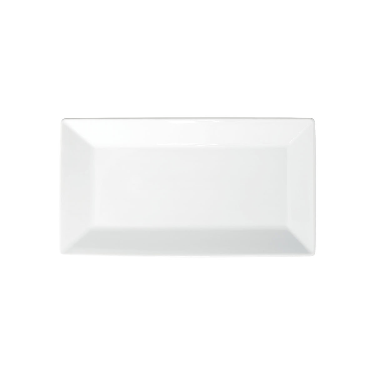 Winco RPR-13 Royalsquare Rectangular Porcelain Platter, 13" L x 7-1/4" W x 1" H, White Finish - 1 Dozen