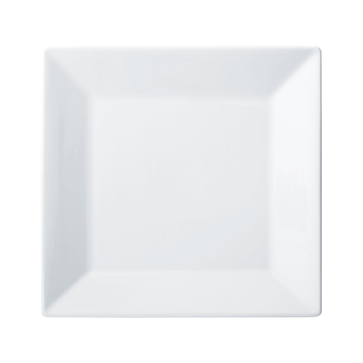Winco RPS-10 Royalsquare Square Plate, 10" L x 10" W x 1" H, White Porcelain - 1 Dozen