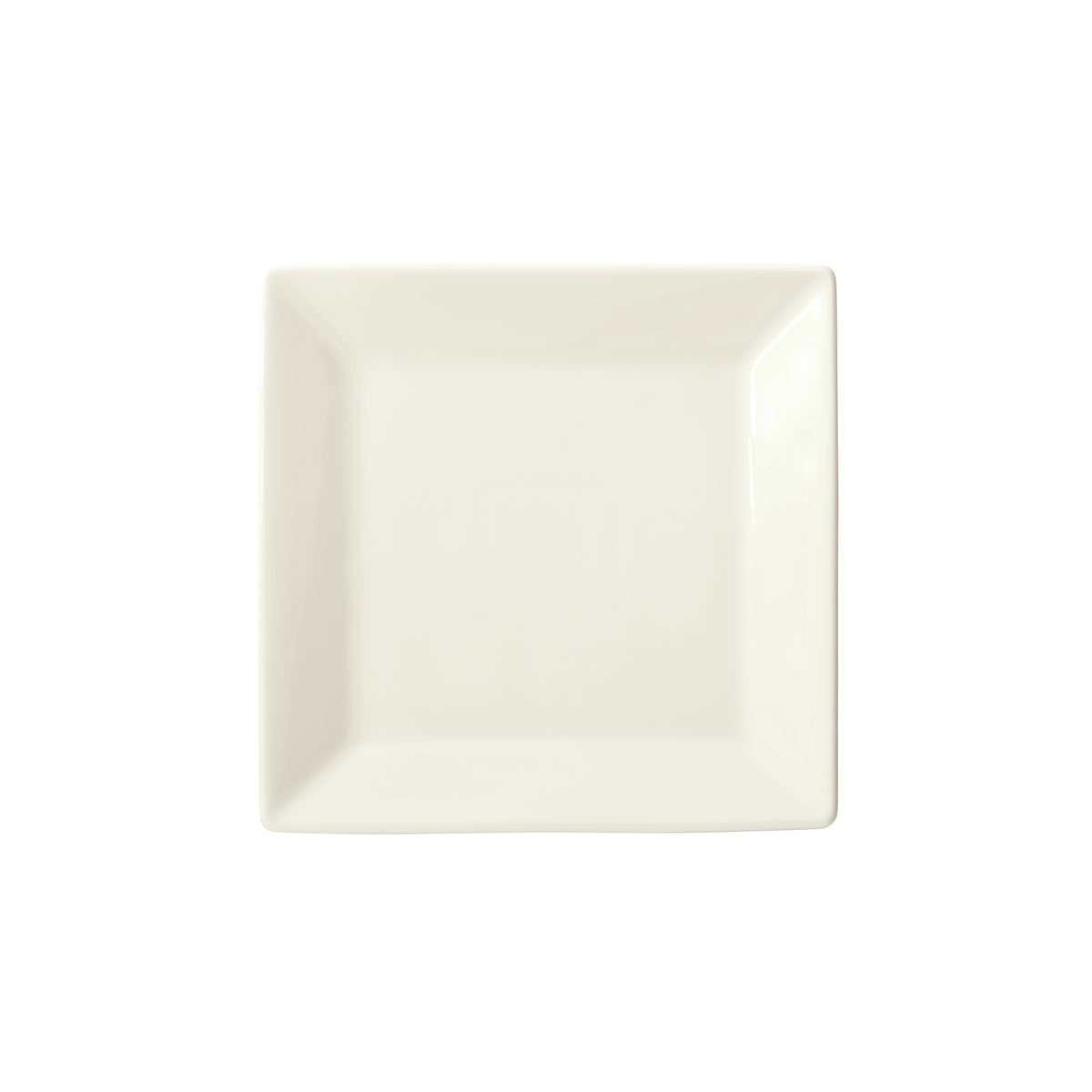 Winco RPS-7-AW Royalsquare Square China Plate, 7" x 7" x 3/4", Porcelain, American White - 1 Dozen