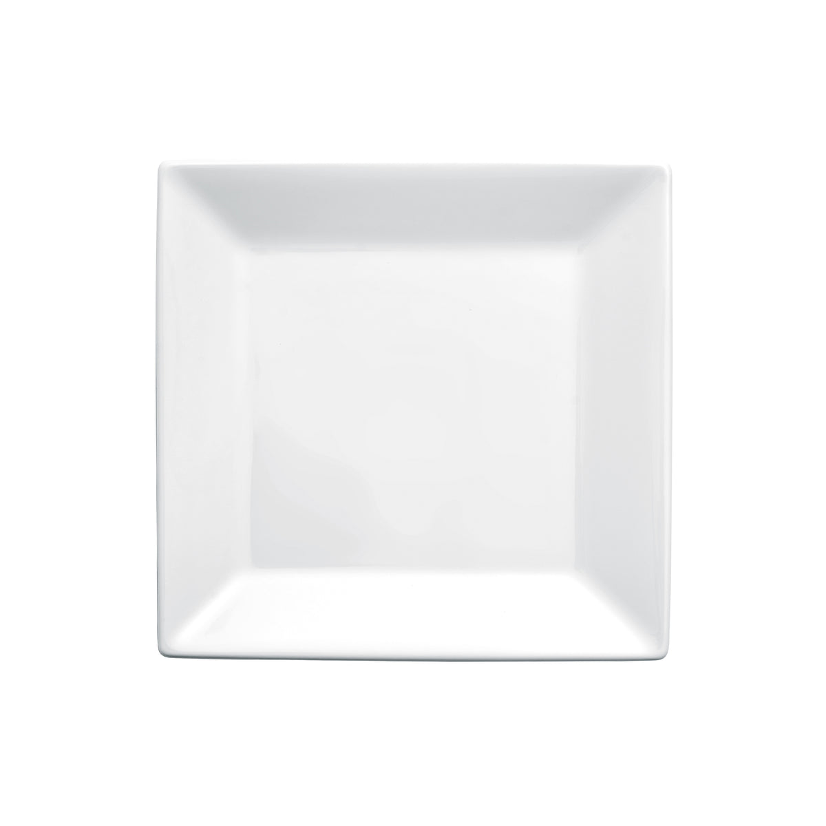 Winco RPS-8 Royalsquare Square Porcelain Plate, 8" L x 8" W x 3/4" H, White - 1 Dozen