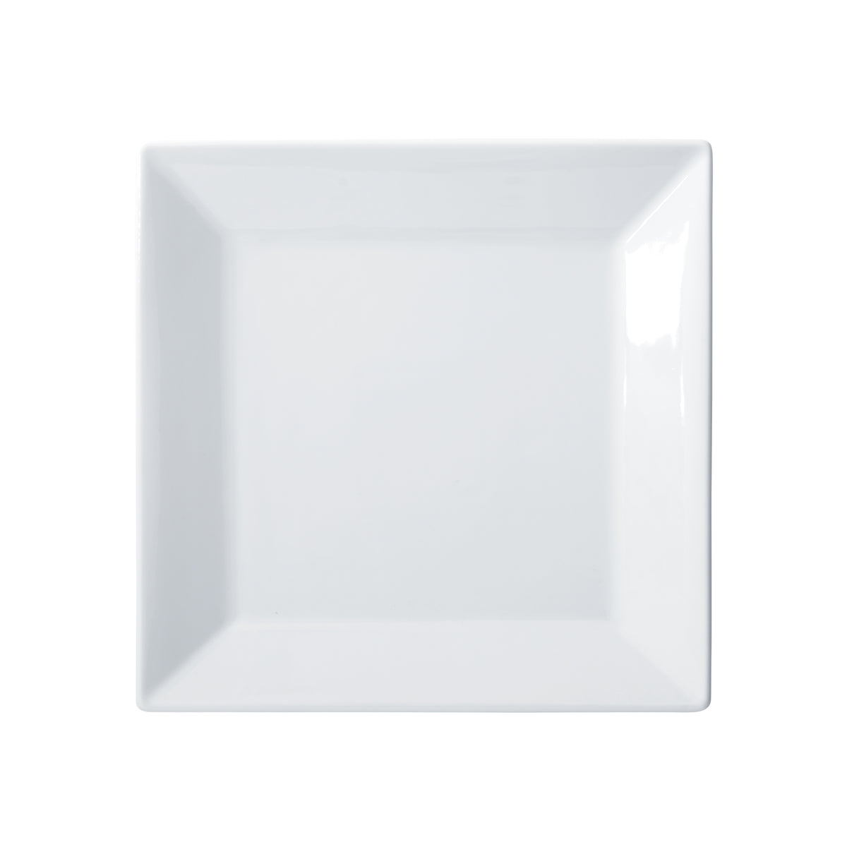 Winco RPS-925 Royalsquare Square Plate, 9-1/4" x 9-1/4" x 3/4" Porcelain White Dinnerware, 1 Dozen