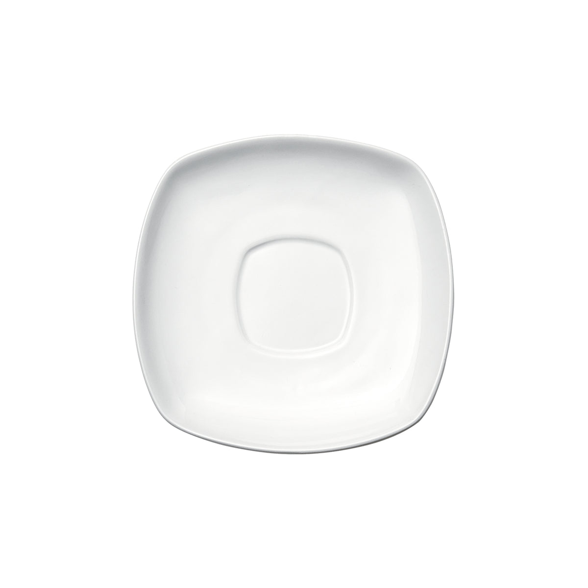 Winco RSS-6 Royalsquare Square Porcelain Saucer, 6" Dia x 3/4" H, White Finish, Dinnerware, 1 Dozen