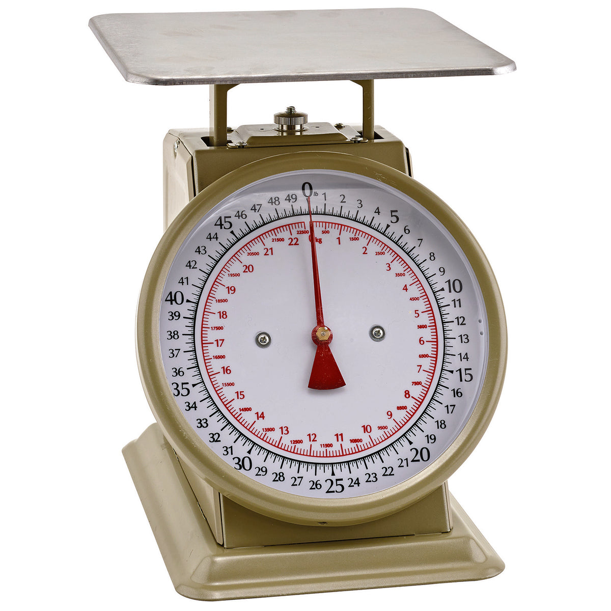 Winco SCLH-2 2 lb Dial Portion Scale, 8"x8" Stainless Platform, 1-9 lb Capacity, Painted Enamel Steel