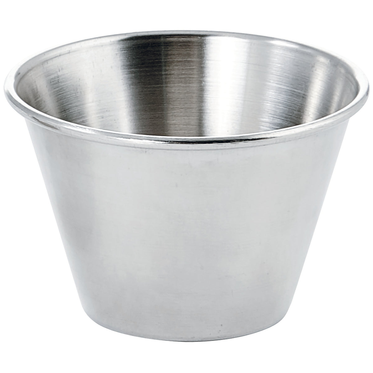 Winco SCP-40 4 oz Round Stainless Steel Sauce Cup/Ramekin, Polished Finish - 1 Dozen