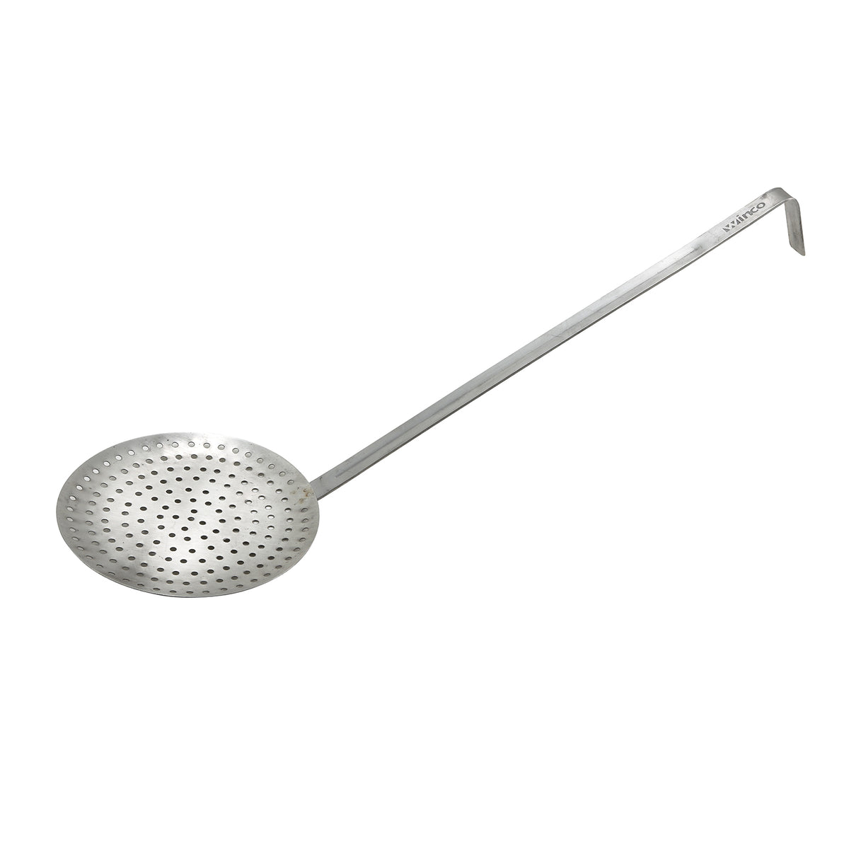 Winco SCS-6 5 3/4" Diameter Round x 13 1/2" Handle Nickel Plated Stainless Steel Skimmer