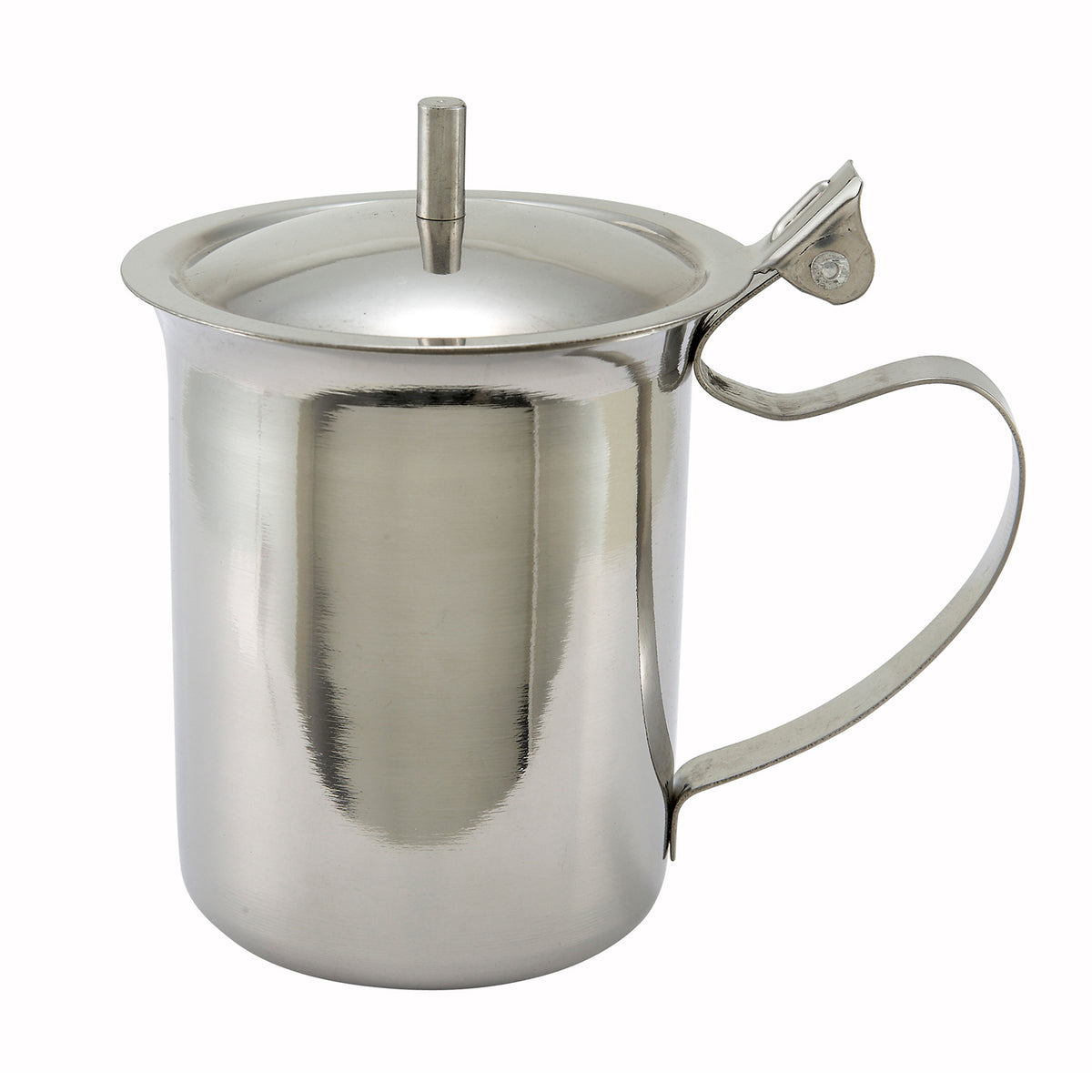 Winco SCT-10 10 oz. Stainless Steel Cream Server with Knob | 9 - 13 oz