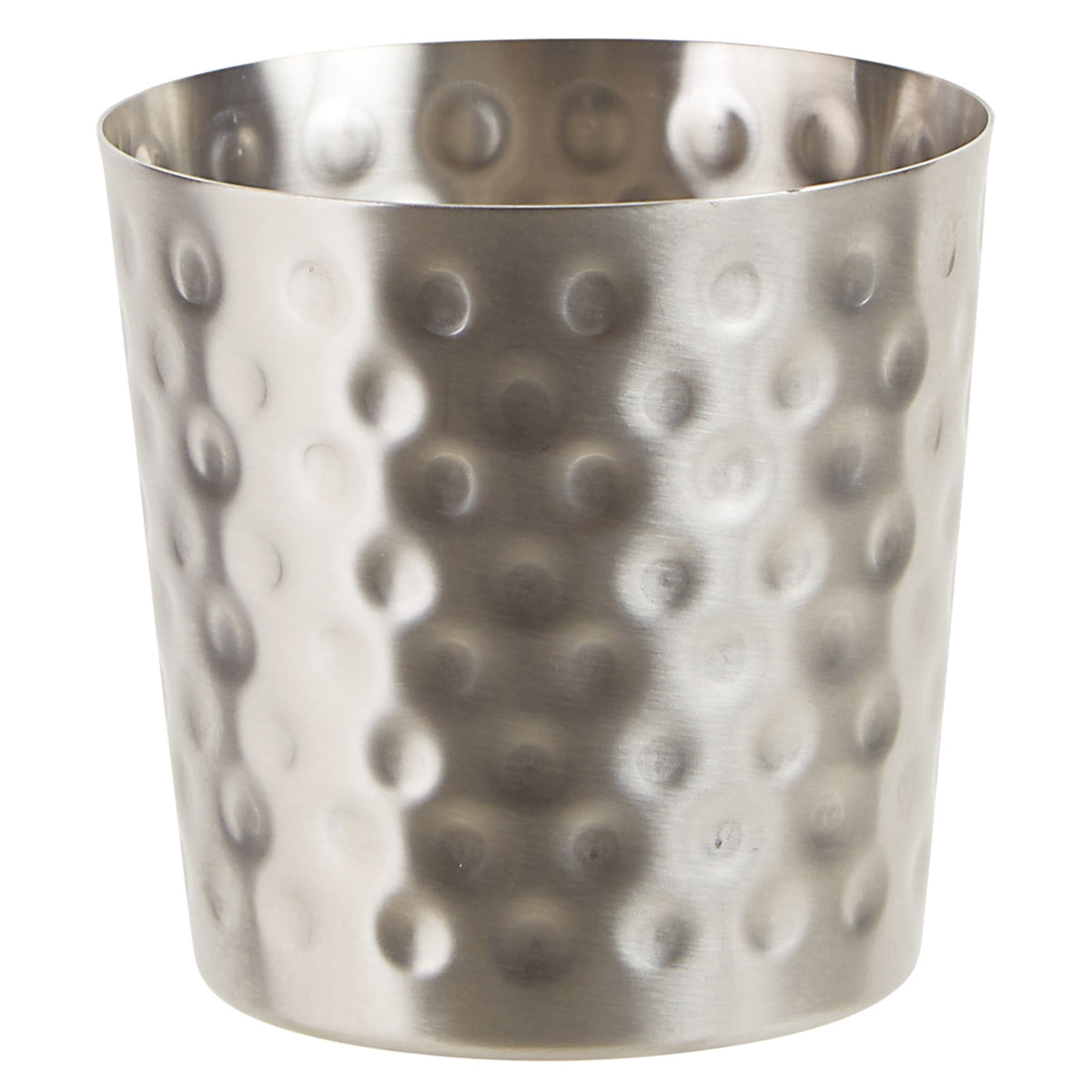 Winco SFC-35H 3 1/4" Stainless Steel Fry Cup, Hammered, Satin Finish