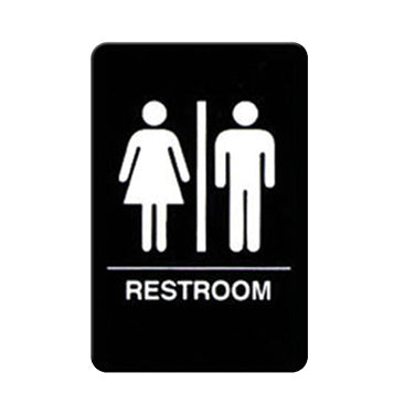 Winco SGNB-603 6" x 9" Restroom Wall Sign with Braille w/ Symbol