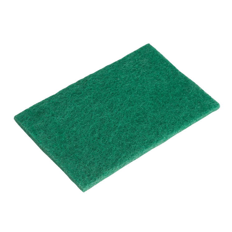 Winco SP-96N Commercial Scouring Pad, 6" x 9-3/8", Nylon Green, Heavy-Duty Abrasive - 6/Pack