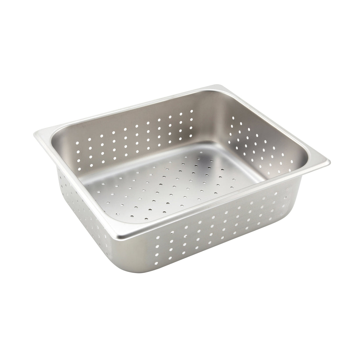 Winco SPJH-204PF 22 Gauge 4" 1/2 Size Stainless Steel Perforated Steam Table Pan