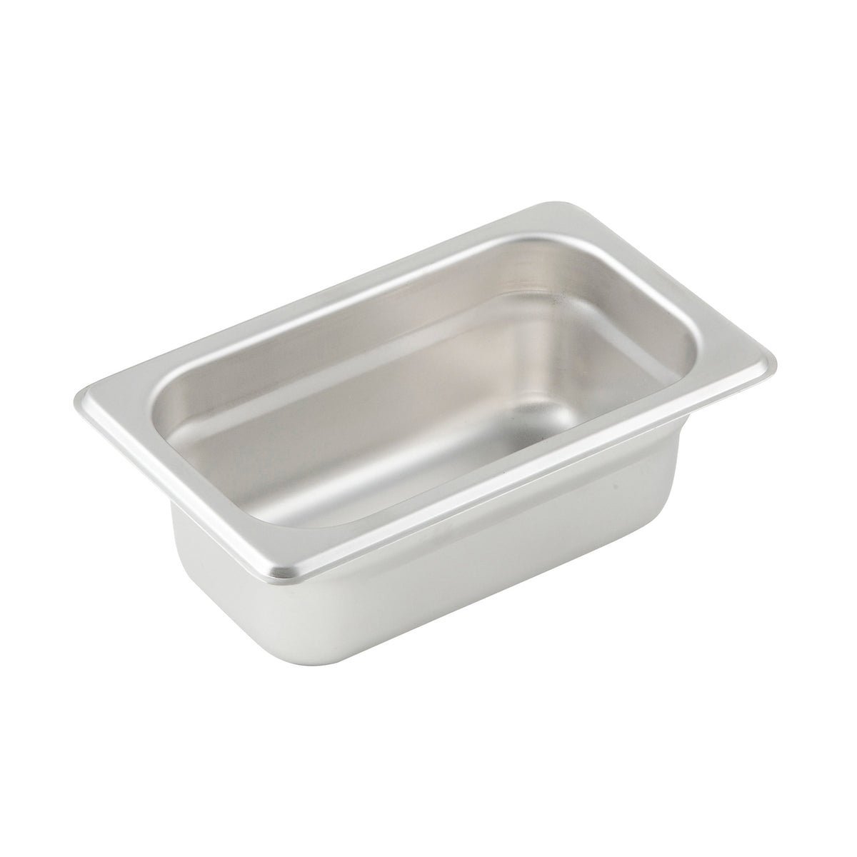 Winco SPJL-902 2 1/2" Deep 1/9 Size Standard Weight Anti-Jam Stainless Steel Steam Table Pan