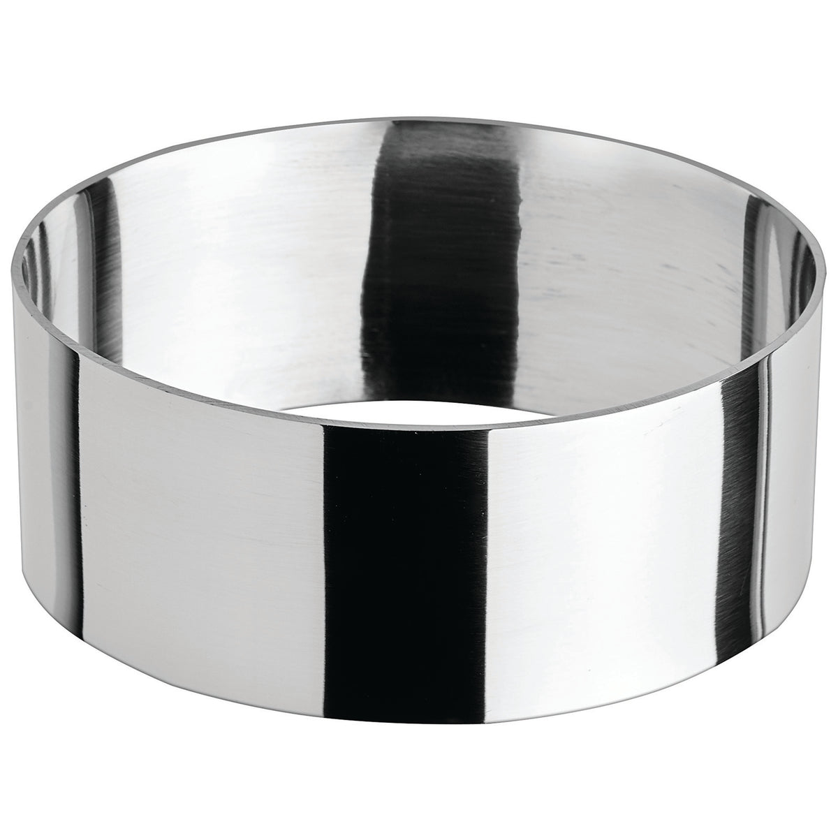 Winco SPM-31O 3" x 1 3/8" Oval Stainless Steel Culinary Pastry Mold / Dishwasher Safe