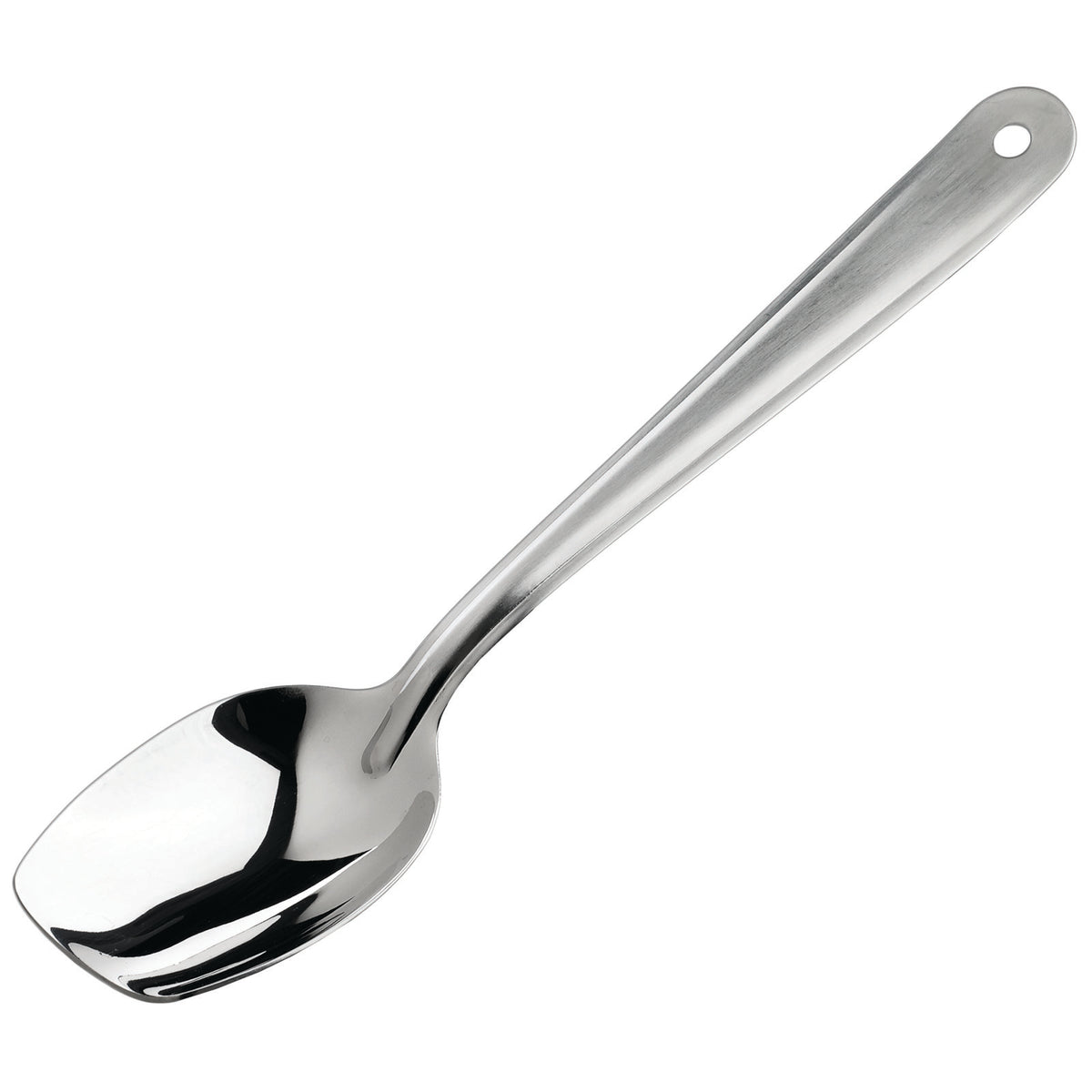 Winco SPS-S10 10" Stainless Steel Slanted Plating Spoon, Dishwasher Safe, Satin Finish