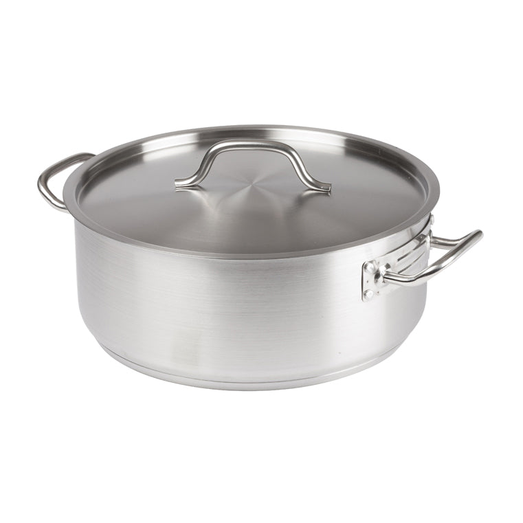 Winco SSLB-20 Premium Brazier, 20 Qt., 15-3/4" Dia. X 6"H, Round | 15 - 20 qt