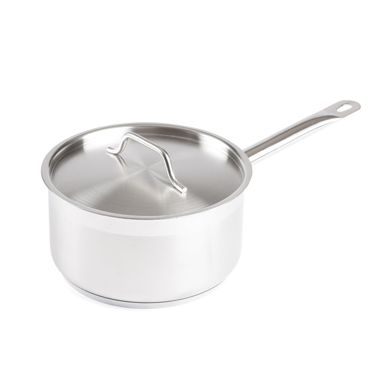 Winco SSSP-3 3-1/2 Qt. Induction-Ready Premium Stainless Steel Sauce Pan with Cover | 1 - 3 qt