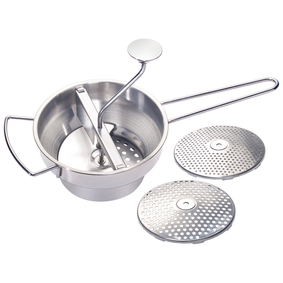 Winco SVM-3 Round Medium 2 Quart Stainless Steel Food Mill | 8" Wide