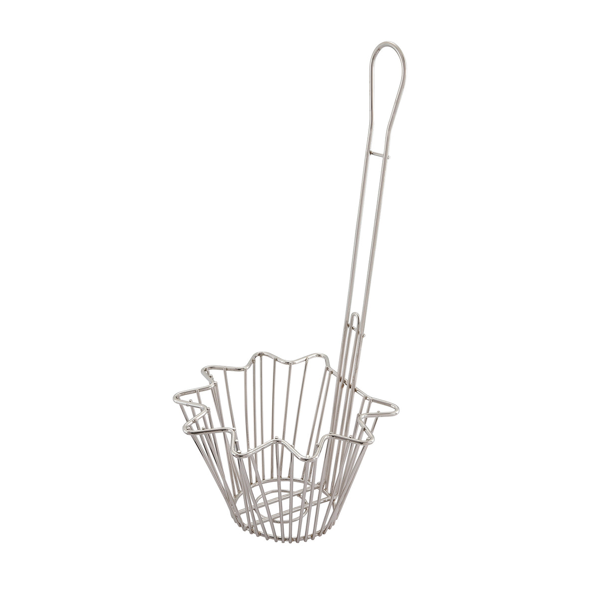 Winco TB-20 Nickel Plated 8-3/10" Round Taco Salad Bowl Fry Basket | aluminum housing