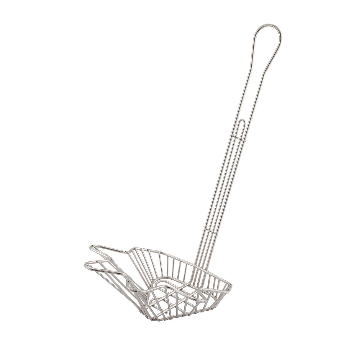 Winco TB-22 Nickel Plated Triangular Taco Salad Bowl Fry Basket | aluminum housing