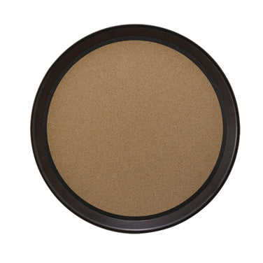 Winco TCK-16 16" Brown Round Plastic Serving Tray Cork Liner, 16" Diameter, Non-Slip Surface, for Restaurant Use