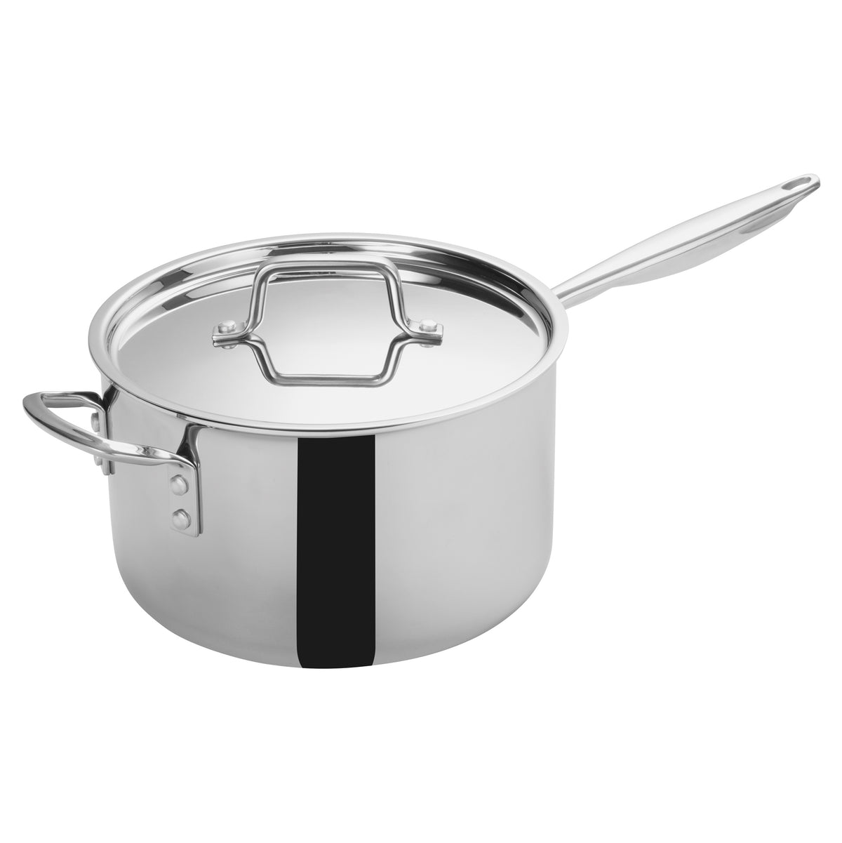 Winco TGAP-7 7 Qt. Tri-Gen Tri-Ply Induction Ready Sauce Pan with Cover | 6 - 9 qt