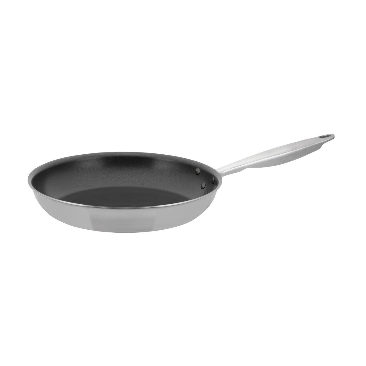Winco TGFP-12NS Tri-Gen 12" Non-Stick Induction Ready Stainless Steel Fry Pan | stainless steel, aluminum