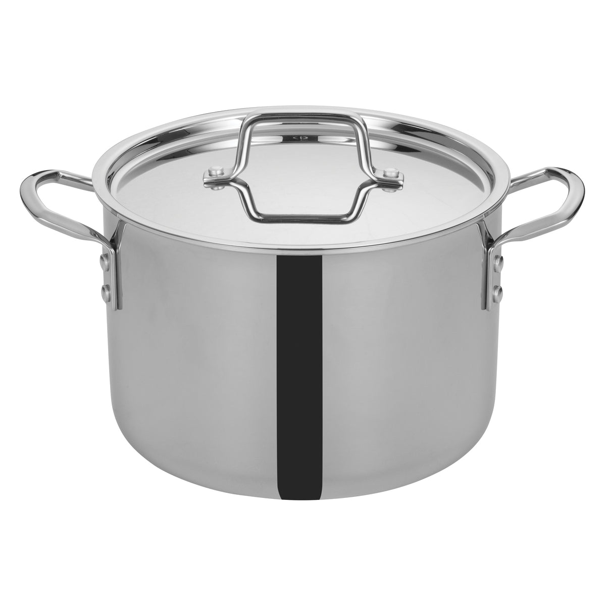 Winco TGSP-8 8 qt Tri-Gen Induction-Ready Stock Pot, 9-1/2" Dia. X 8-1/2"H, Round | stainless steel, aluminum