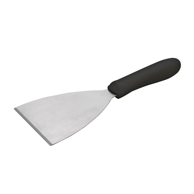 Winco TKP-40 Stainless Steel Scraper w/ Black Ergo Handle, 4-7/8" x 4" Blade
