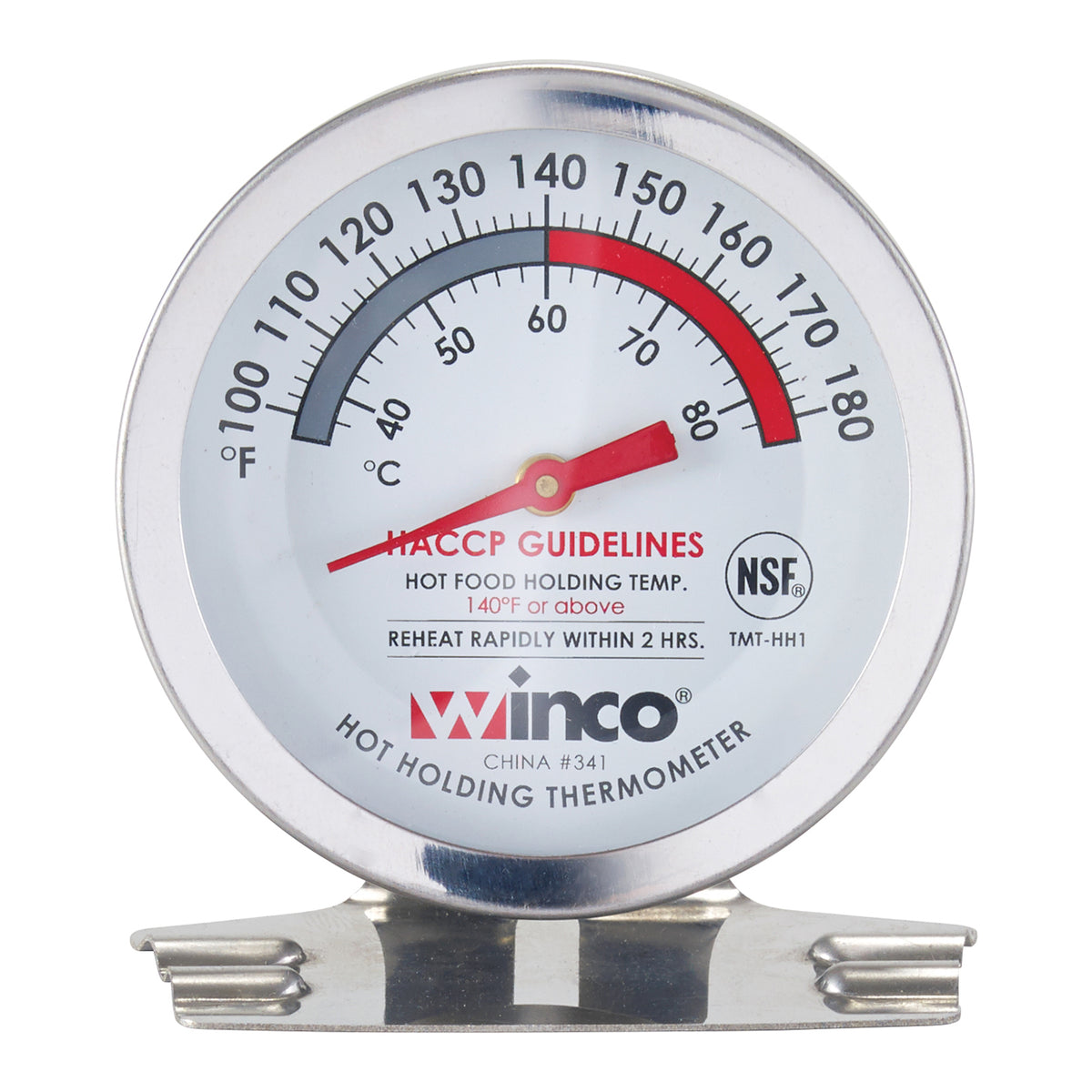 Winco TMT-HH1 Hot Holding Thermometer, 100º To 180ºf (38º To 82ºc), 2" Dia. Dial