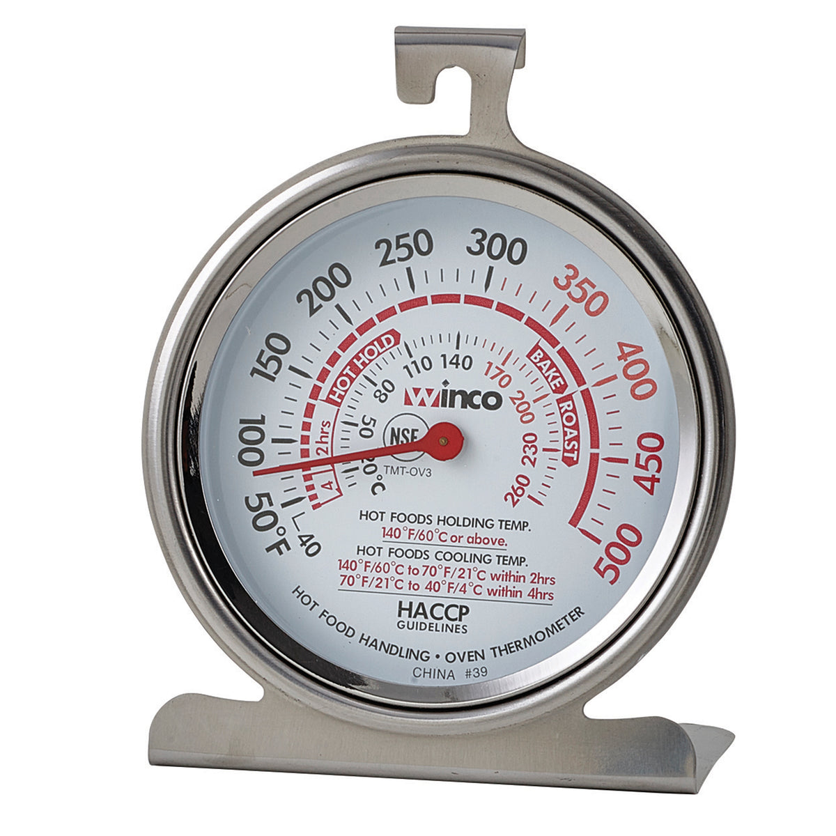 Winco TMT-OV3 3" Diameter Oven Thermometer (40° to 500° F)