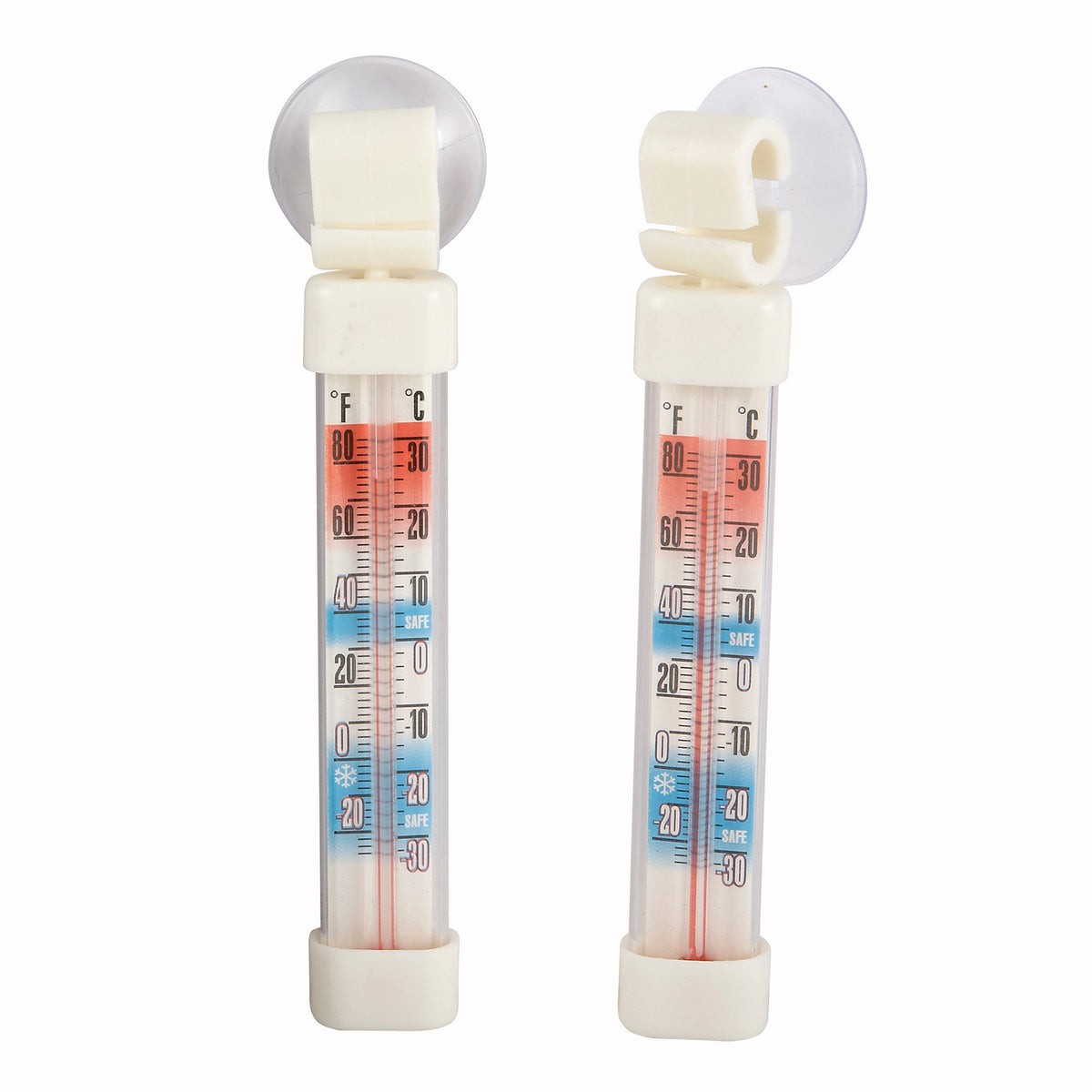 Winco TMT-RF1 Tube Thermometer, -26°F to 86°F, 2-7/8" x 5/8" Face, Suction Cup, NSF, 2/Pack