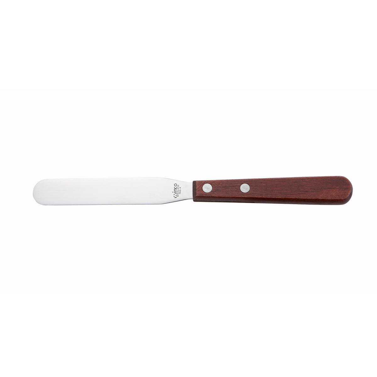 Winco TNS-4 4" Stainless Steel Blade Bakery Spatula with Wood Handle