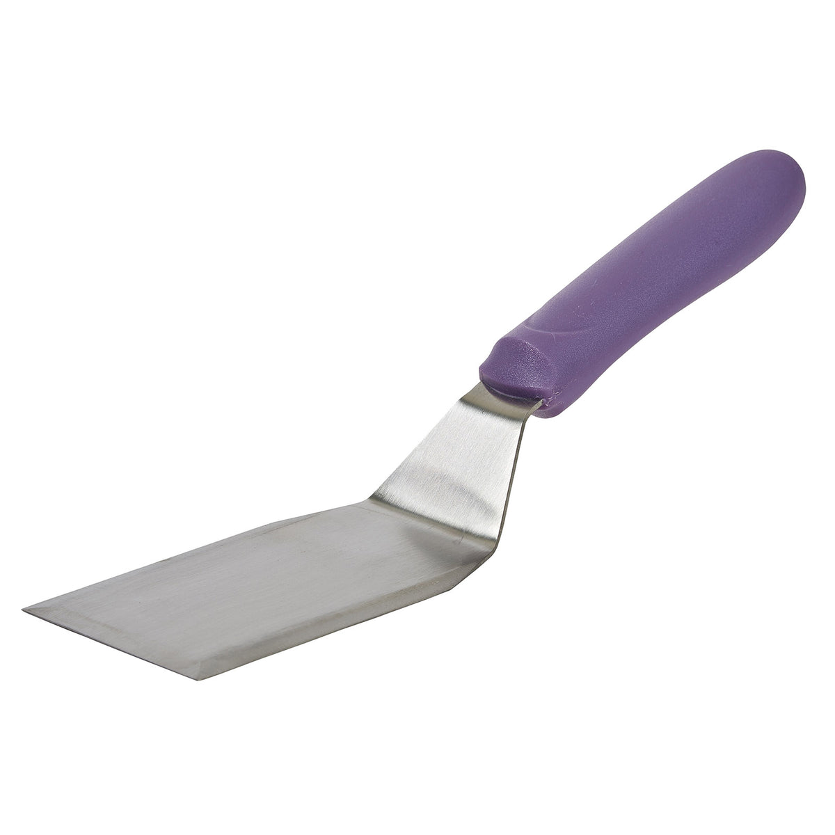 Winco TWP-61P 5 1/8" x 2 7/8" Stainless Steel Solid Hamburger Turner w/ Poly Handle | aluminum housing