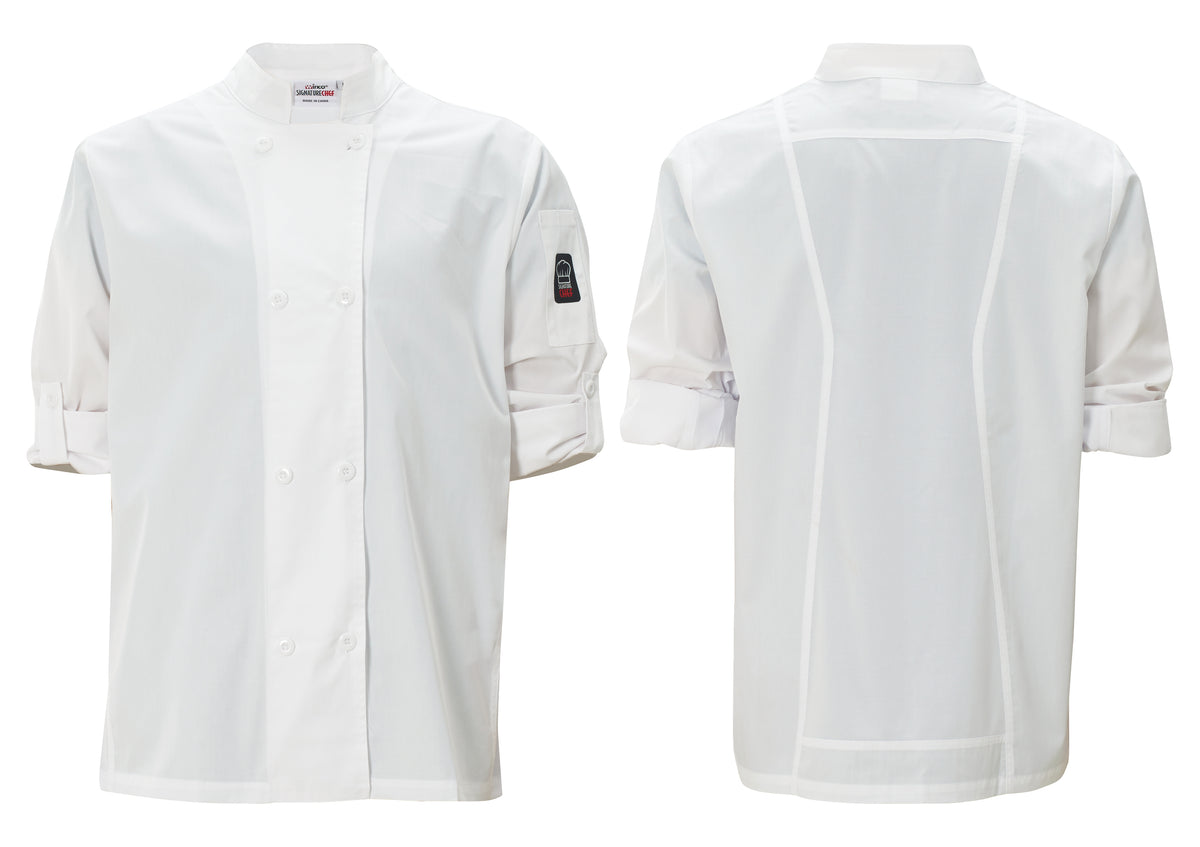 Winco UNF-12WXL Signature Chef Jacket, Tapered Fit, white, XL | poly/cotton