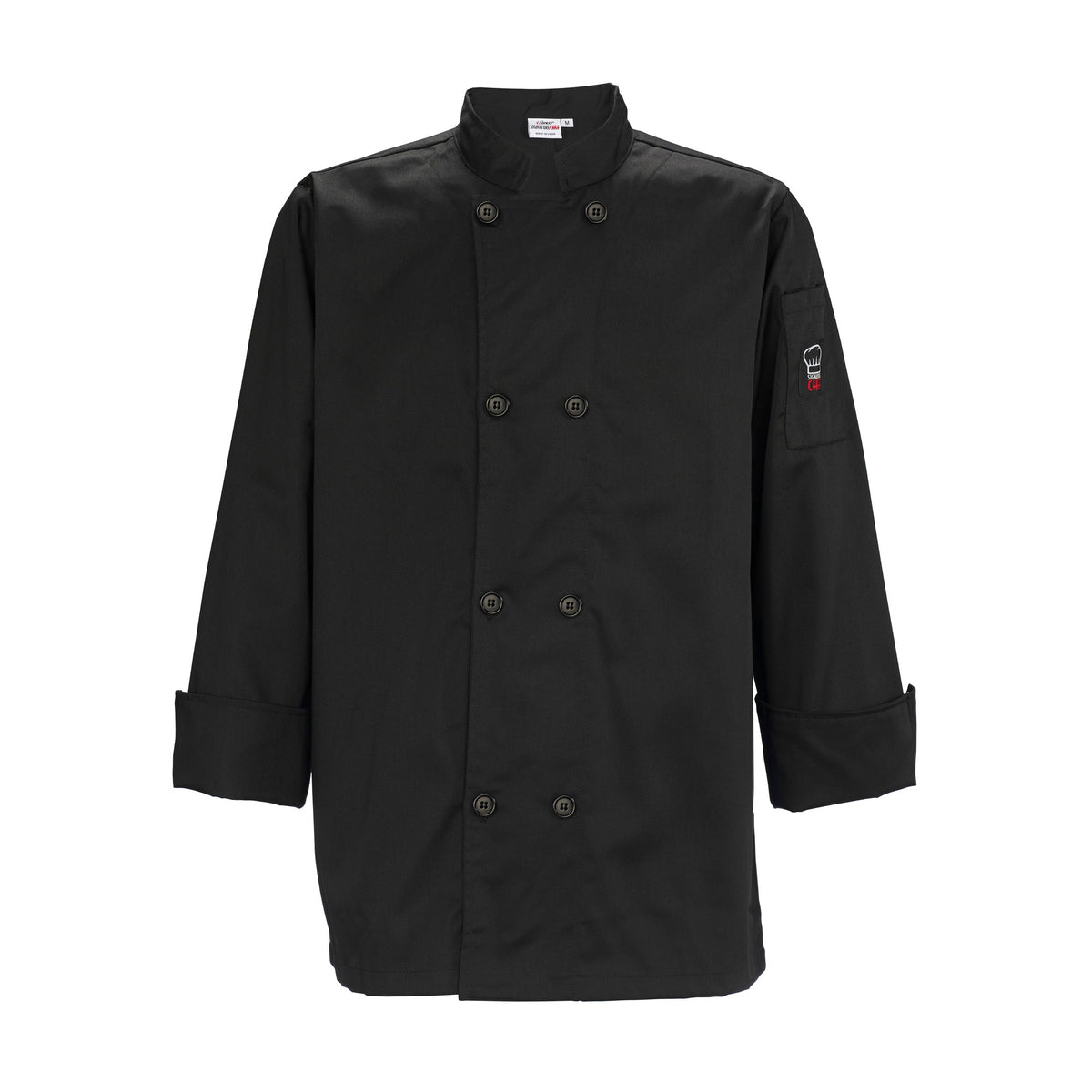 Winco UNF-6K4XL Mulholland Chef Jacket, Tapered Fit, black, 4XL | poly/cotton