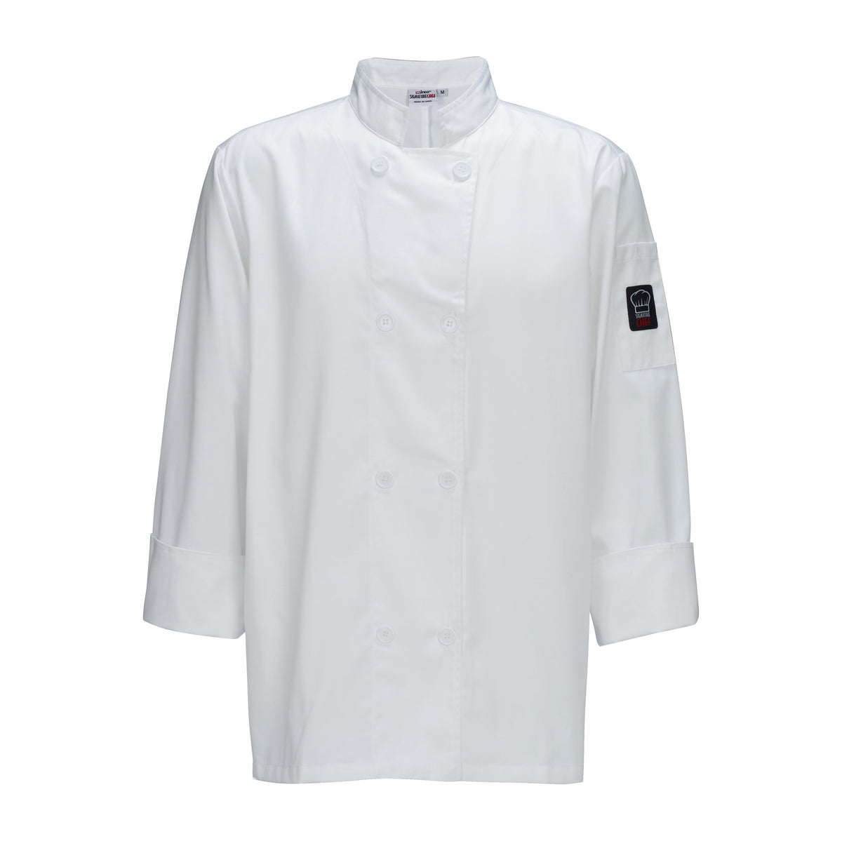Winco UNF-6WXL Mulholland Chef Jacket, Tapered Fit, white, XL | poly/cotton