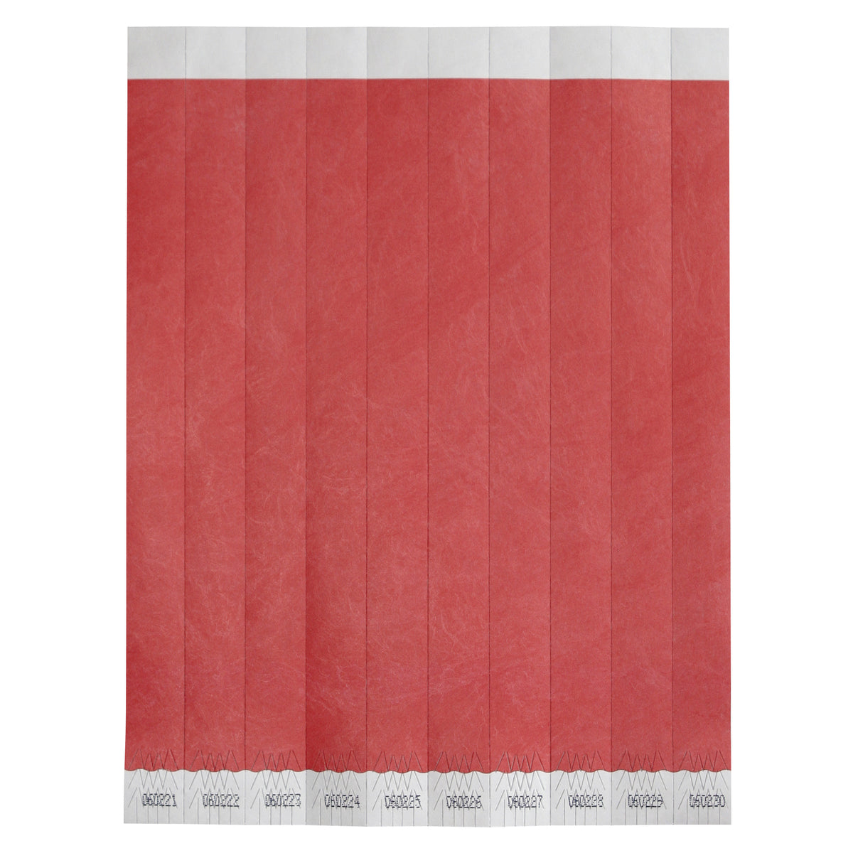 Winco WB-100R-S Bar Maid Wristbands, 3/4" W x 9.5" L Tyvek, Red Solid, Numbered - 500/Pack