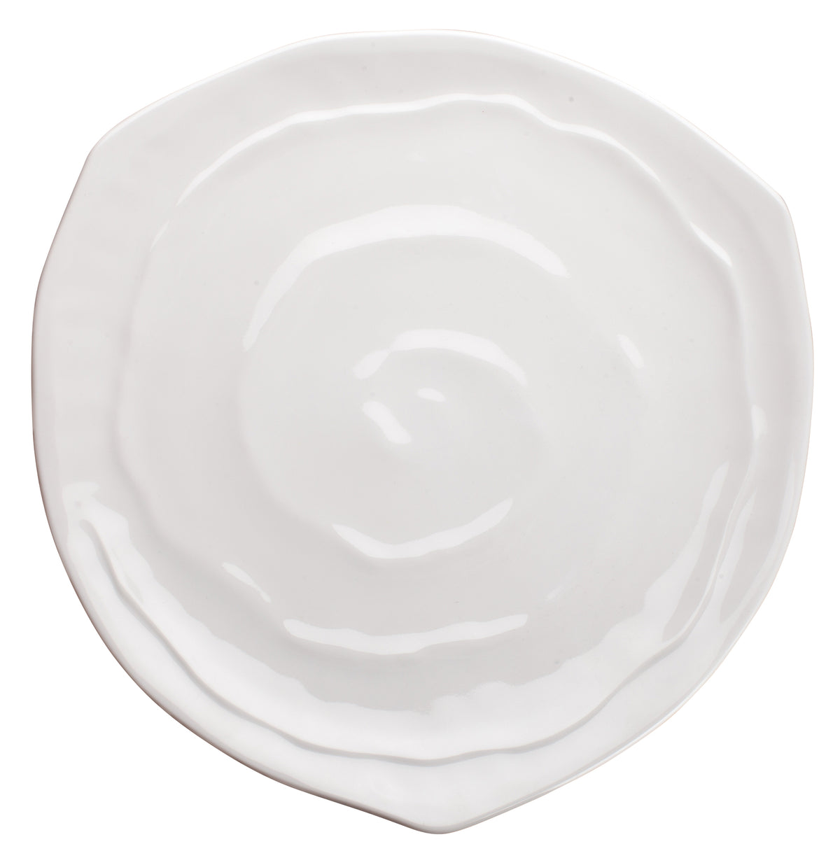 Winco WDM007-202 11" Triangular Melamine Plate, White, Break-Resistant, Dishwasher Safe - 12/Case