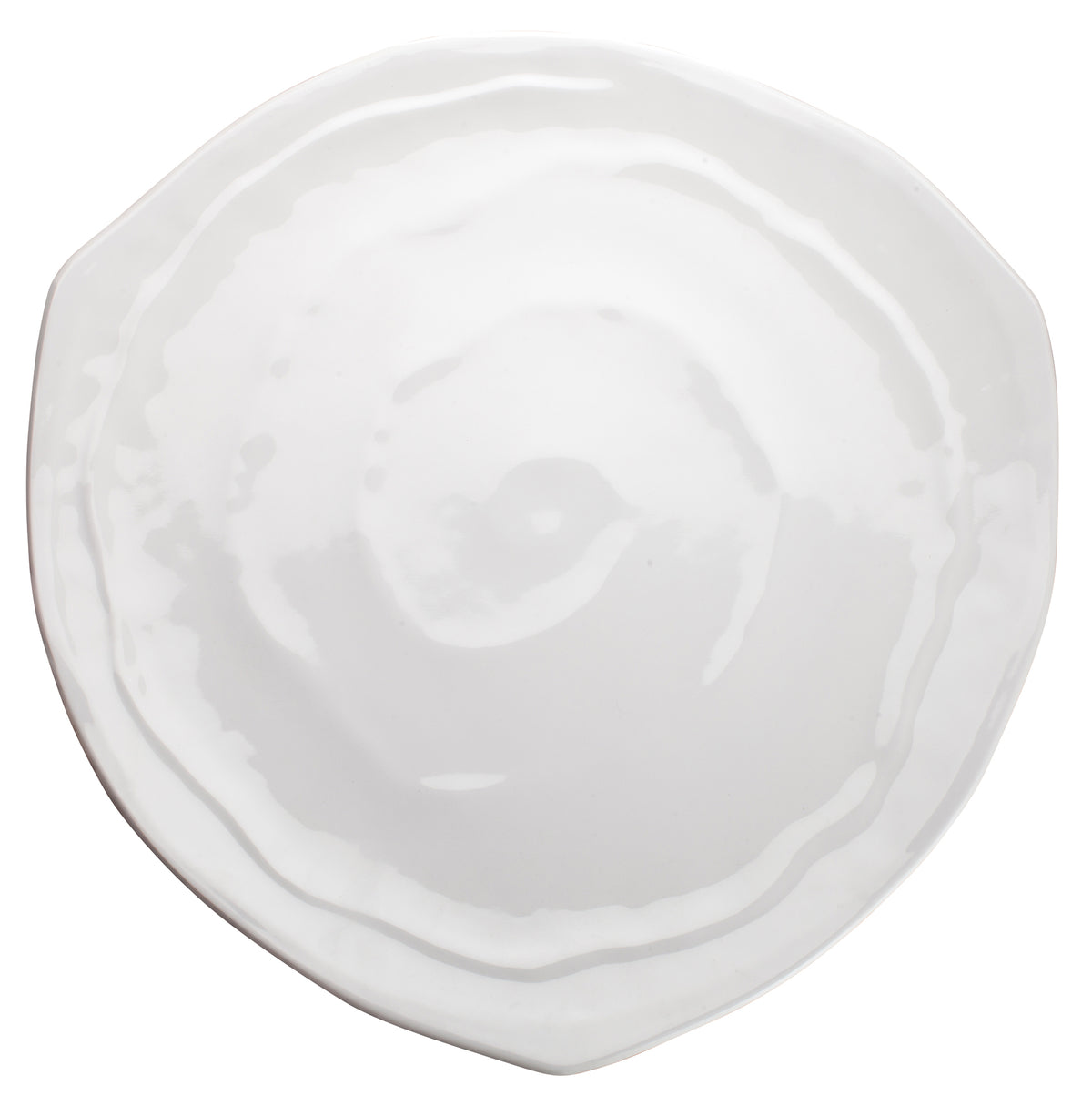 Winco WDM007-204 Selena 15-1/4" White Triangular Melamine Plate, 14-15" dishwasher safe - 12/Case