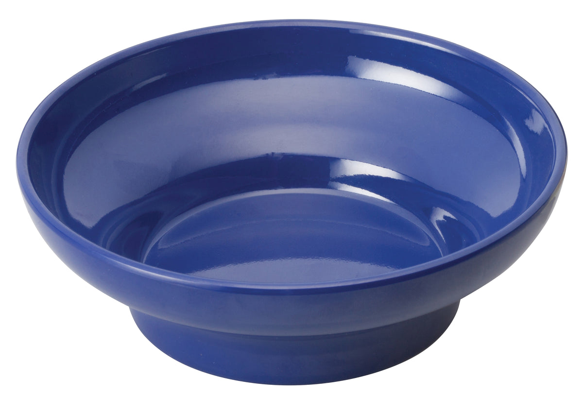 Winco WDM008-402 Mila 5 oz. Round Blue Salsa Bowl, 10" dia, melamine, break-resistant - 48/Case