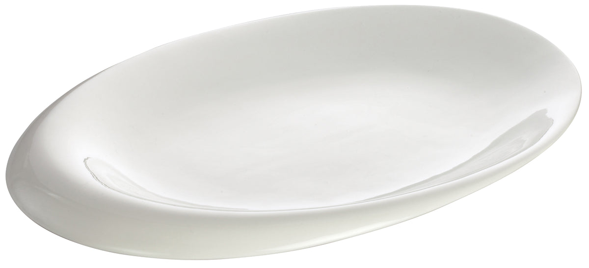 Winco WDP004-209 Ocea 10" x 7-7/8" Oval Porcelain China Bowl, Creamy White, General Use - 24/Case