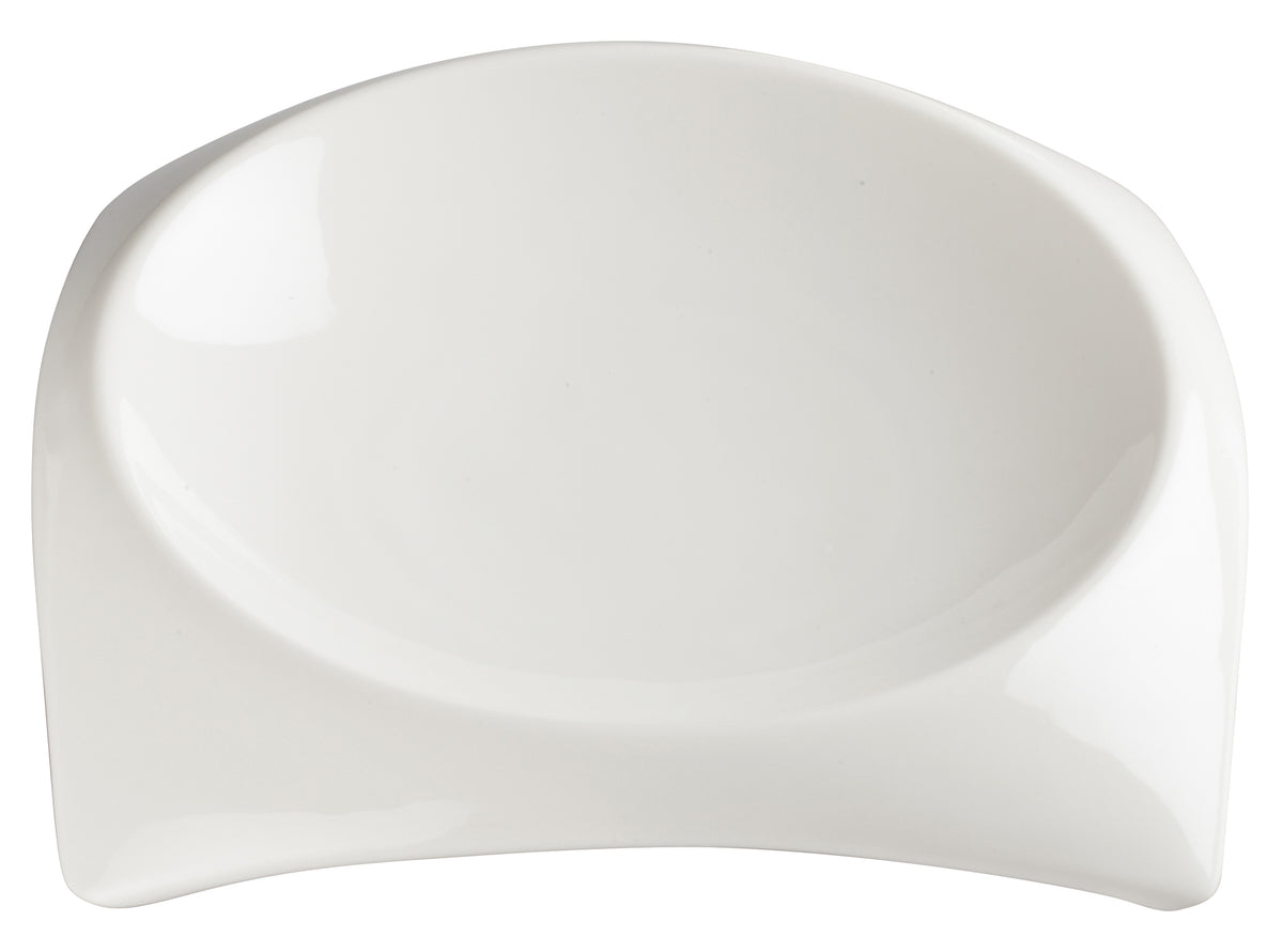 Winco WDP005-102 Carzola 10 oz Square Bowl, 7-3/4" x 6-3/4" Well, Porcelain White - 24/Case